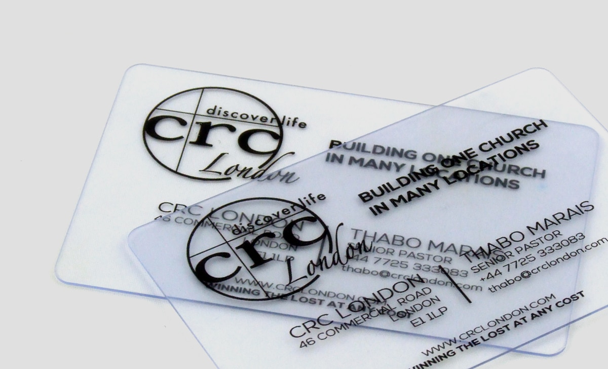 Clear plastic cards