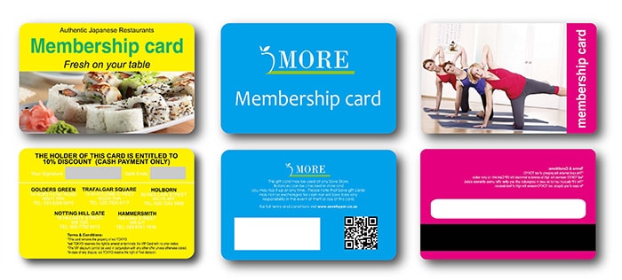 plastic membership cards