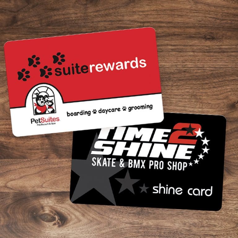 plastic reward cards