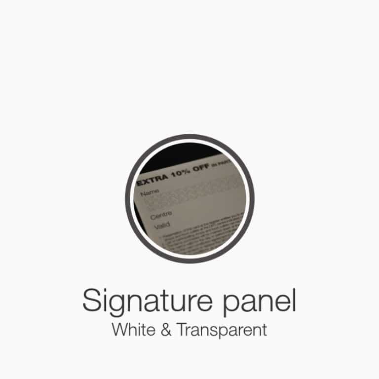 Signature panel